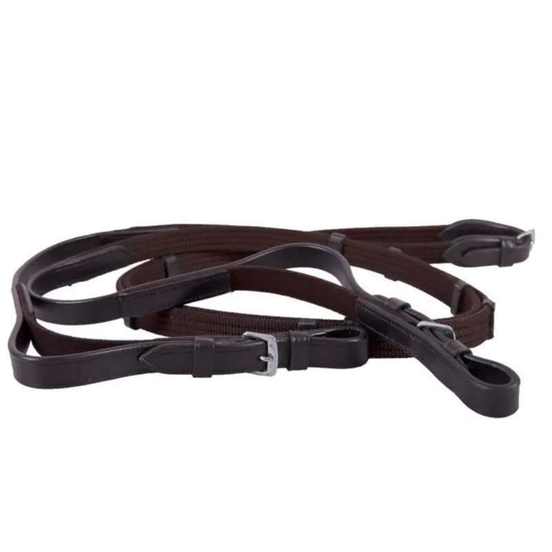 QHP Web Elastic Reins - Brown